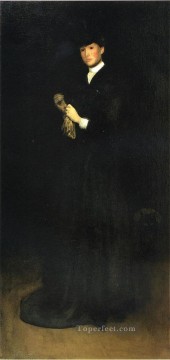 ジョセフ・デキャンプ Painting - 黒のアレンジメント No 8 カサット夫人の肖像調調画家ジョゼフ・デキャンプ
